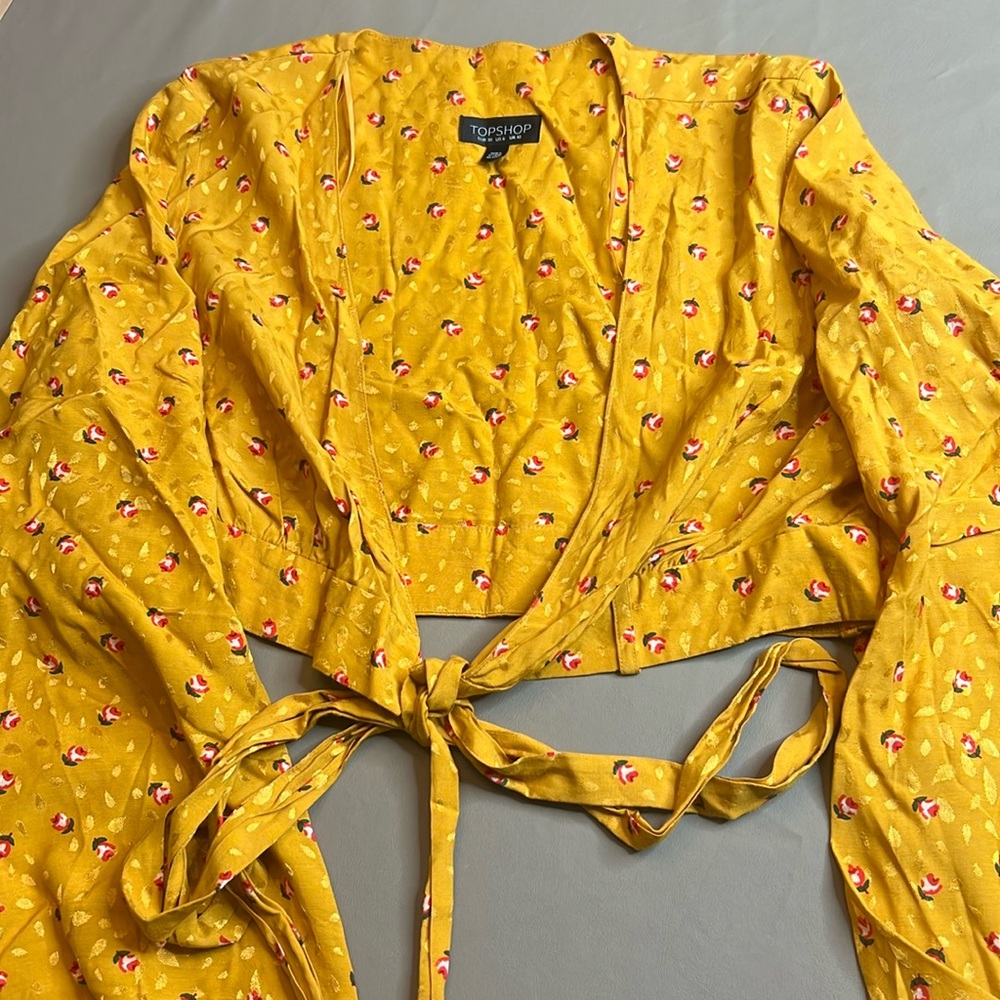 Topshop tie wrap around crop
